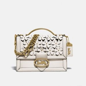 Coach Riley Top Handle 22 With Floral Applique